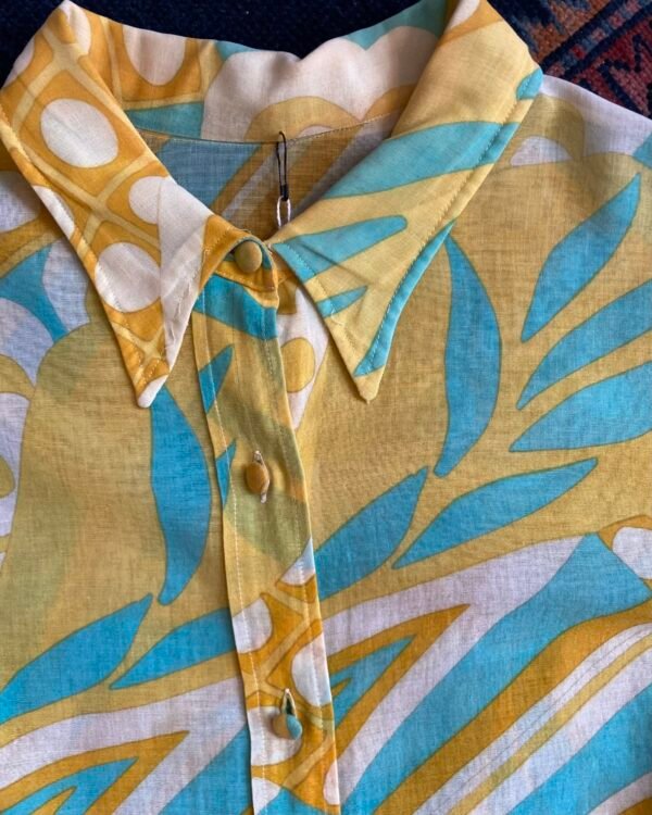 1960s Psychedelic Button Front Gauze Shirt. UK 8-10/Small. - Image 4