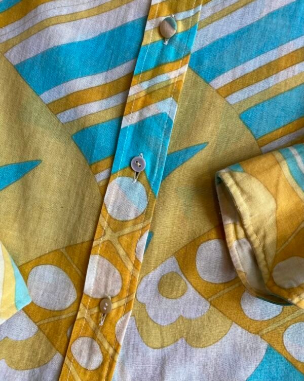 1960s Psychedelic Button Front Gauze Shirt. UK 8-10/Small. - Image 7