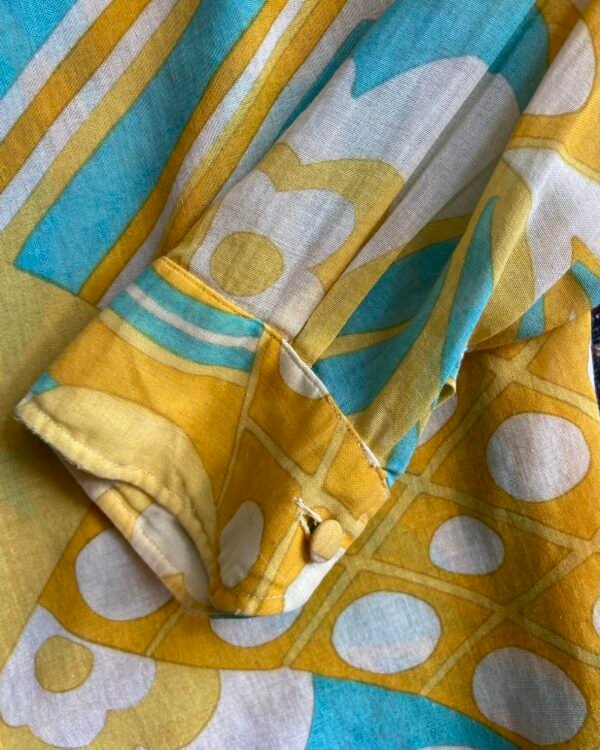 1960s Psychedelic Button Front Gauze Shirt. UK 8-10/Small. - Image 6