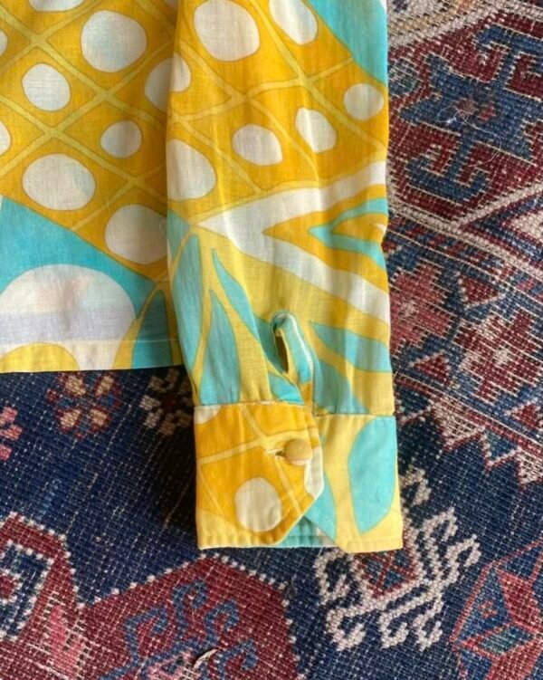 1960s Psychedelic Button Front Gauze Shirt. UK 8-10/Small. - Image 3