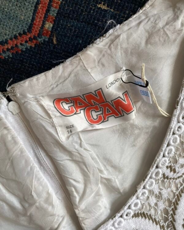 1960s Can Can of London Lace Overlay Vintage Maxi Dress. UK 6-8. - Image 4