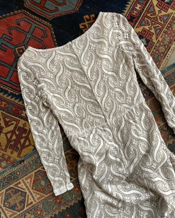 1960s Can Can of London Lace Overlay Vintage Maxi Dress. UK 6-8. - Image 7