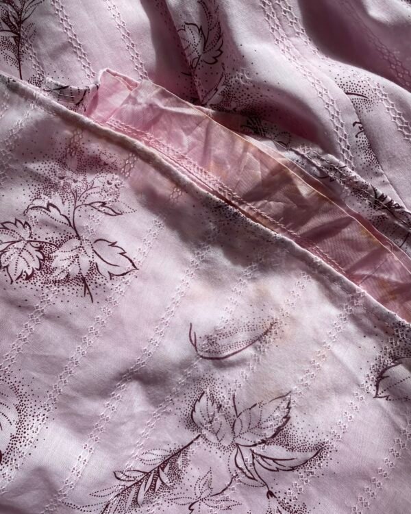 1970s/80s Puff Sleeve Leaf Print Vintage Maxi Dress. UK 8-10. - Image 6