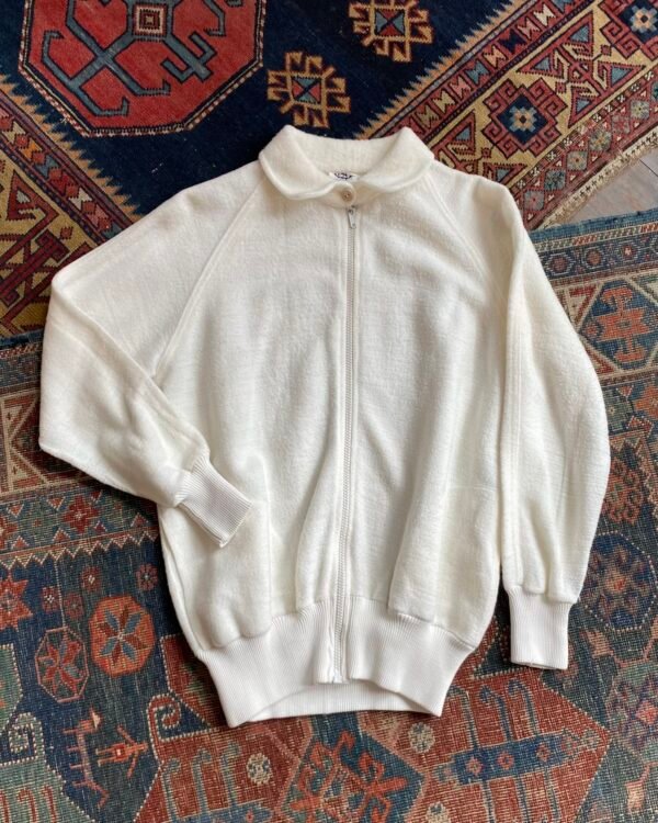 1980s C&A Raglan Sleeve Zip Up Vintage Fleece Jacket. Medium/UK 12.