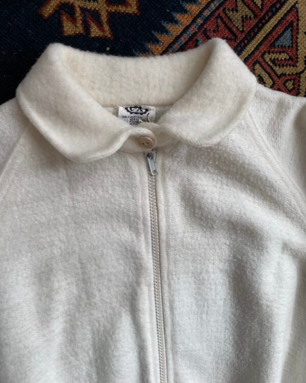 1980s C&A Raglan Sleeve Zip Up Vintage Fleece Jacket. Medium/UK 12. - Image 3