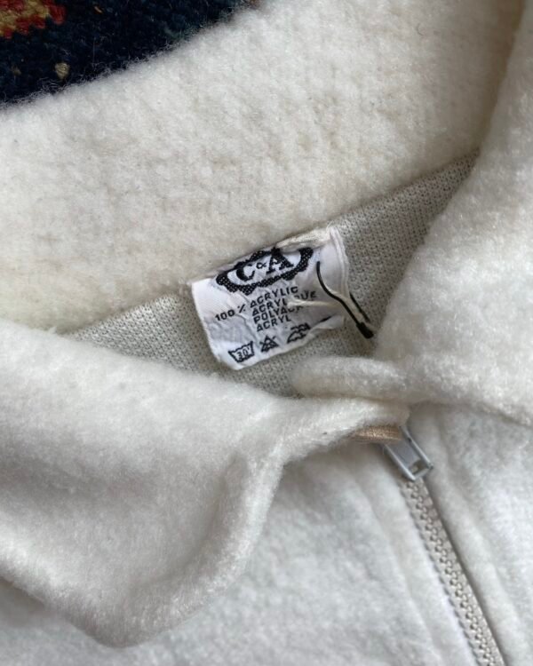 1980s C&A Raglan Sleeve Zip Up Vintage Fleece Jacket. Medium/UK 12. - Image 5