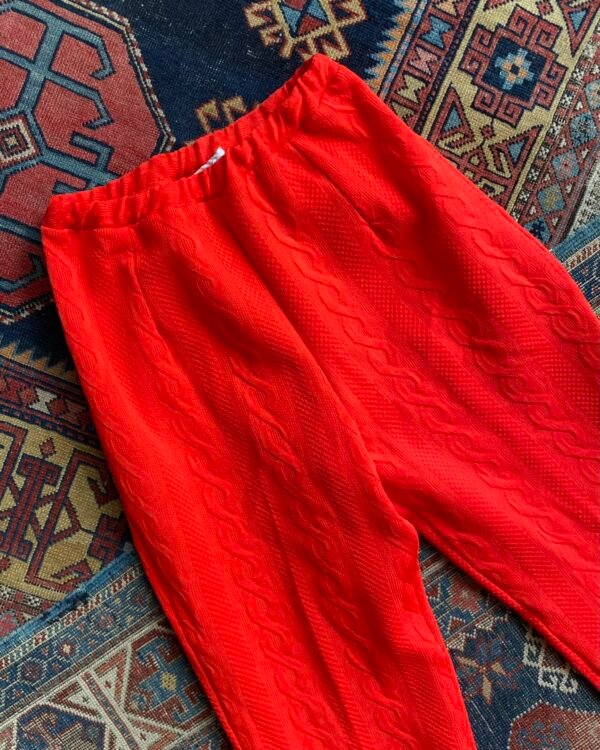 1970s Butte Knit High Waist Cable Pattern Vintage Flares. UK 8-10. - Image 3