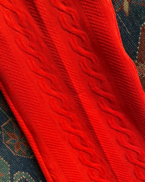 1970s Butte Knit High Waist Cable Pattern Vintage Flares. UK 8-10. - Image 4