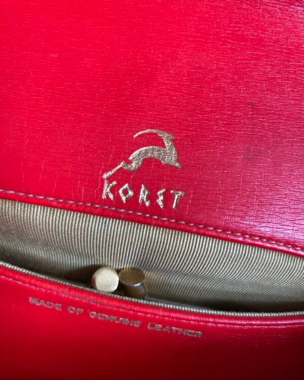 1960s Koret Poppy Red Patent Leather Vintage Bag. - Image 8