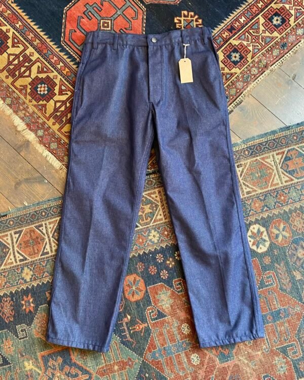 Vintage French Workwear Indigo Denim Trousers. 34” W/31” L. - Image 4