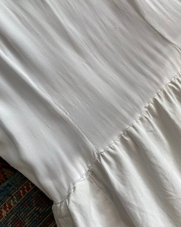 Antique French Cotton & Silk Broderie Anglaise Chemise. UK 6. - Image 6