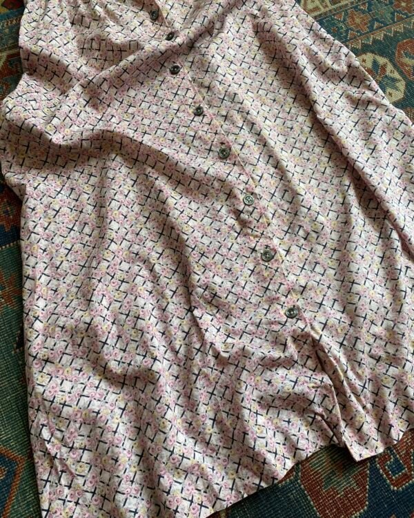 1940s/50s Fine Floral Cotton Button Front Vintage Tea Dress. UK 8. - Image 2