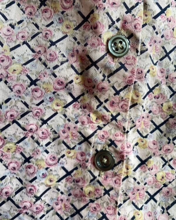 1940s/50s Fine Floral Cotton Button Front Vintage Tea Dress. UK 8. - Image 3