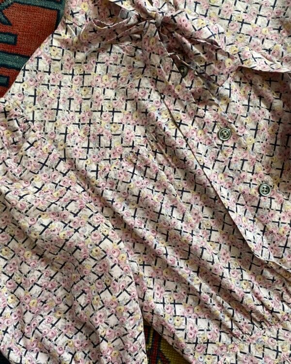1940s/50s Fine Floral Cotton Button Front Vintage Tea Dress. UK 8. - Image 5