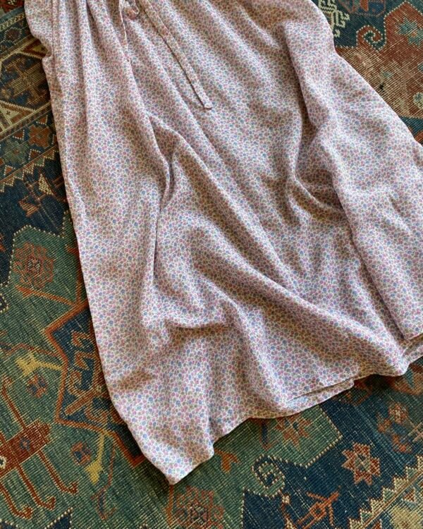1970s Fine Floral Gauze Handmade Vintage Tea Dress. UK 10. - Image 2
