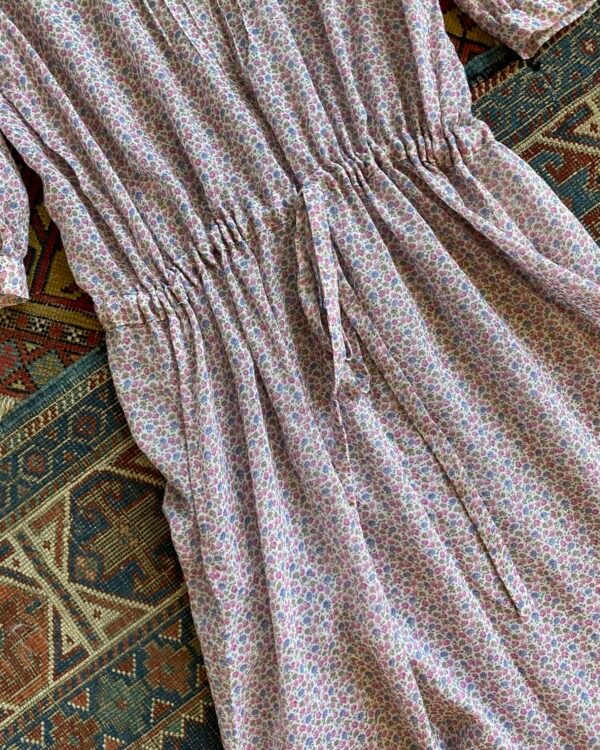 1970s Fine Floral Gauze Handmade Vintage Tea Dress. UK 10. - Image 3