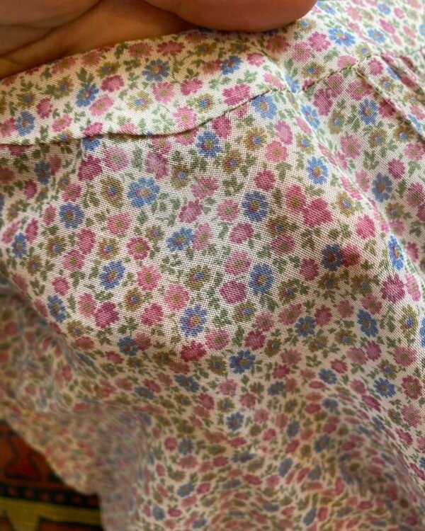 1970s Fine Floral Gauze Handmade Vintage Tea Dress. UK 10. - Image 6