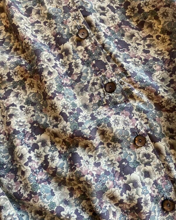 1980s Garden Florals Button Front Maxi Vintage Tea Dress. UK 12. - Image 3