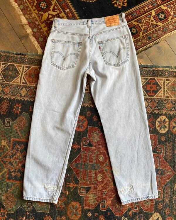 Levi’s 550 Bleach Wash Distressed & Repaired Jeans. 32” W/30” L. - Image 6