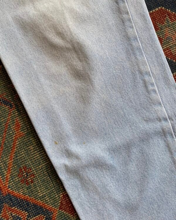1980s Bleachwash Tapered Leg Loose Fit Vintage Jeans. 28”W/UK 10. - Image 4