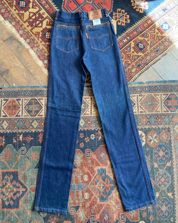1980s Mash Indigo Denim Straight Leg Vintage Jeans. 25”W/36”L/UK 6. - Image 6