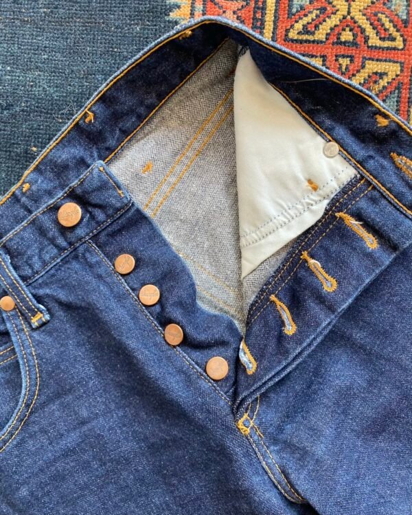 1980s Vintage Wrangler Dark Wash Slim Fit Jeans. 26”W/34”L/ UK 6. - Image 6