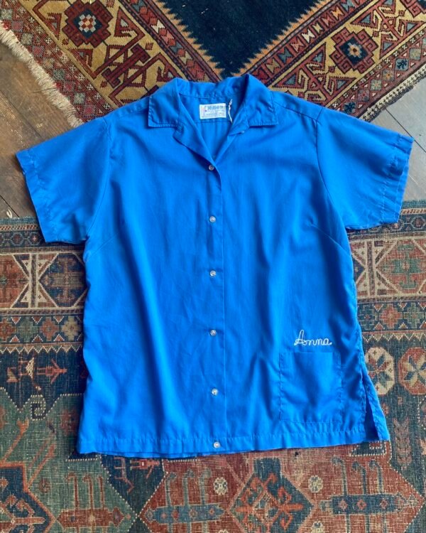1960s/Early 70s Hilton Back Print Vintage Bowling Shirt. Large/XL. - Image 4