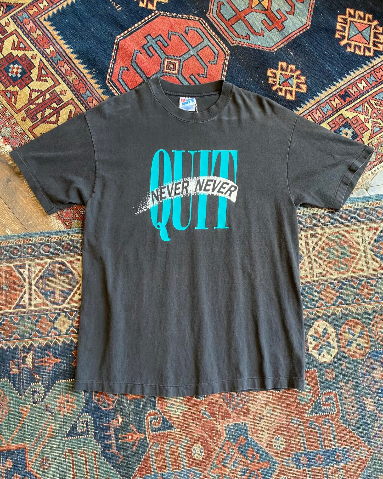 1993 Never Quit Vintage Single Stitch Tee. Size Large.