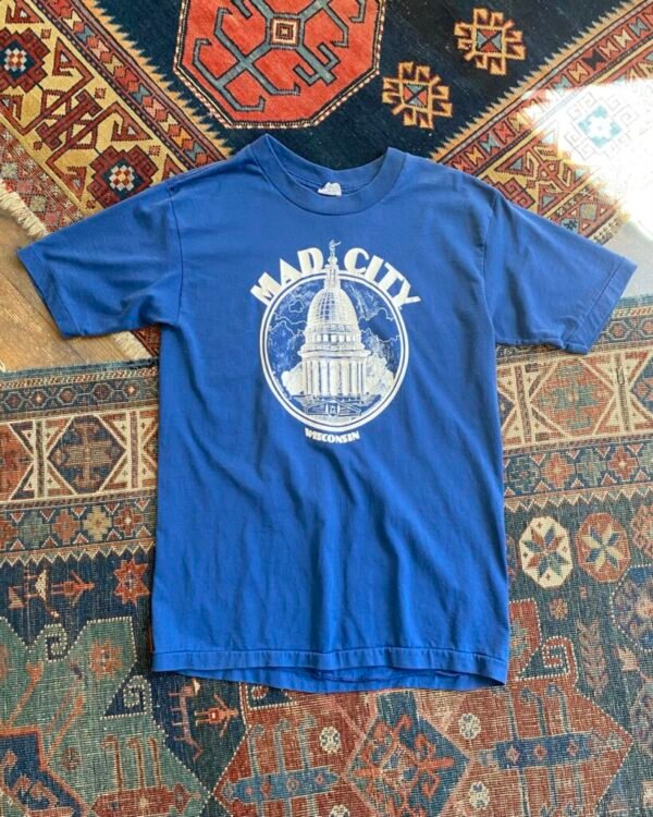1980s Mad City Vintage Single Stitch Tee. Size Medium.
