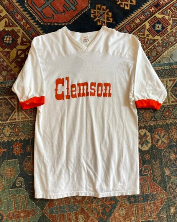1970s/Early 80s Clemson Vintage Single Stitch Tee. Size Medium.