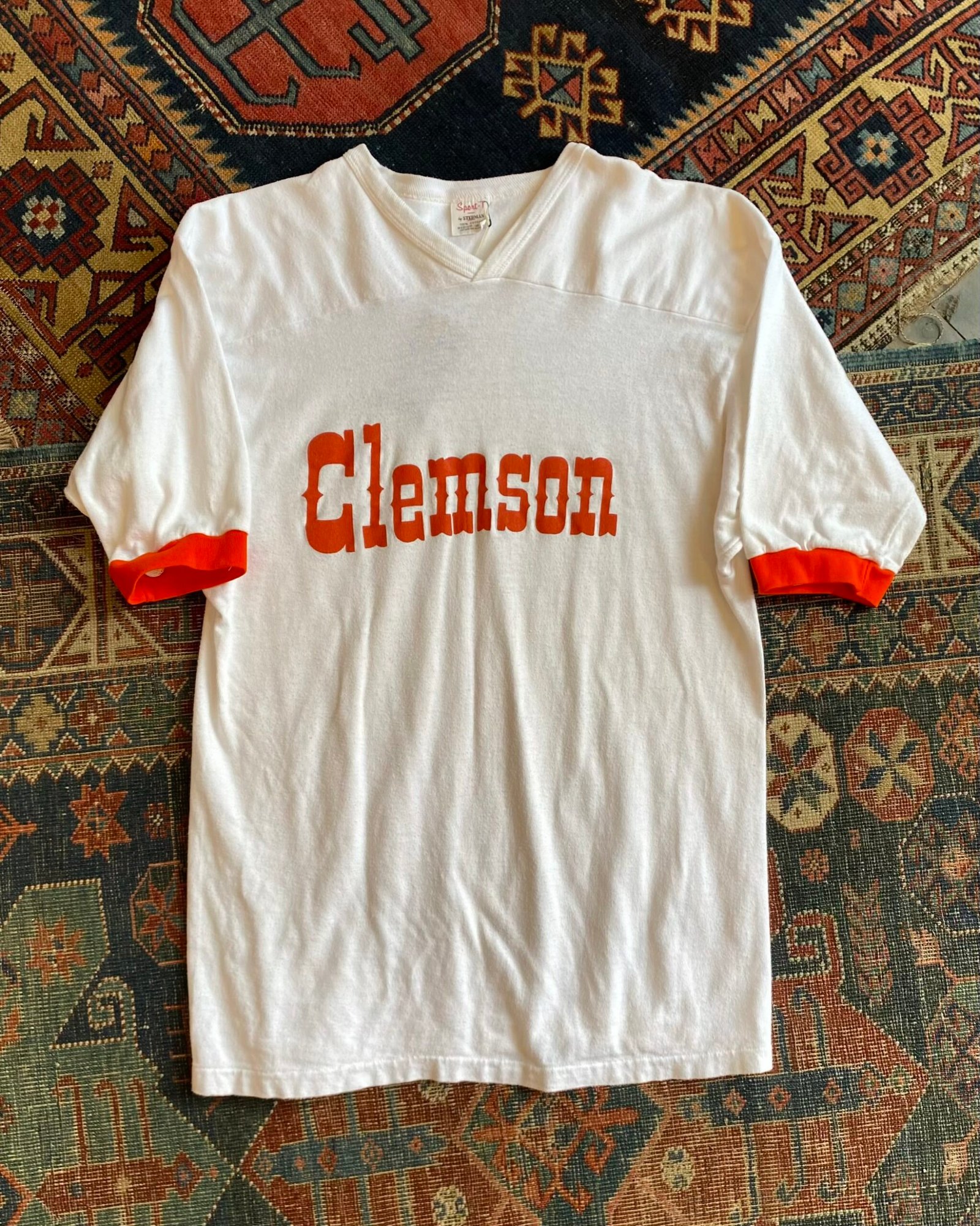 1970s/Early 80s Clemson Vintage Single Stitch Tee. Size Medium.